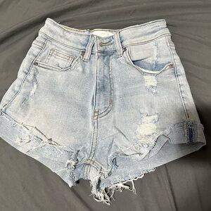 H&M Light Blue High Waist Denim Shorts